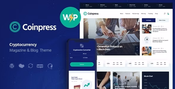 Coinpress | ICO Cryptocurrency Magazine & Blog WordPress Theme